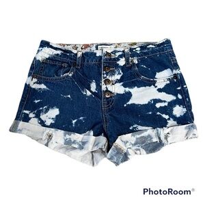 FOREVER 21 premium denim cut off Jean shorts, 26, button-down fly, acid wash.